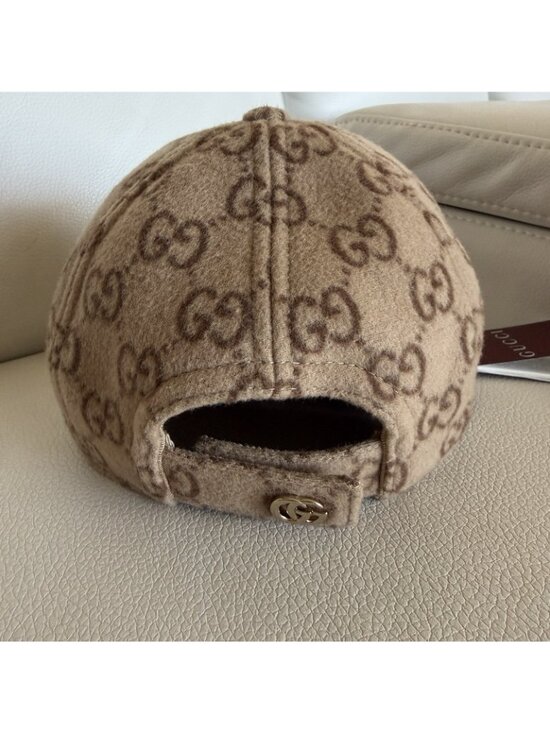 NWT GUCCI Light Brown GG Baseball Hat Cap 100% Authentic Sz S Logo main image 4